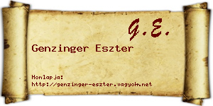 Genzinger Eszter névjegykártya